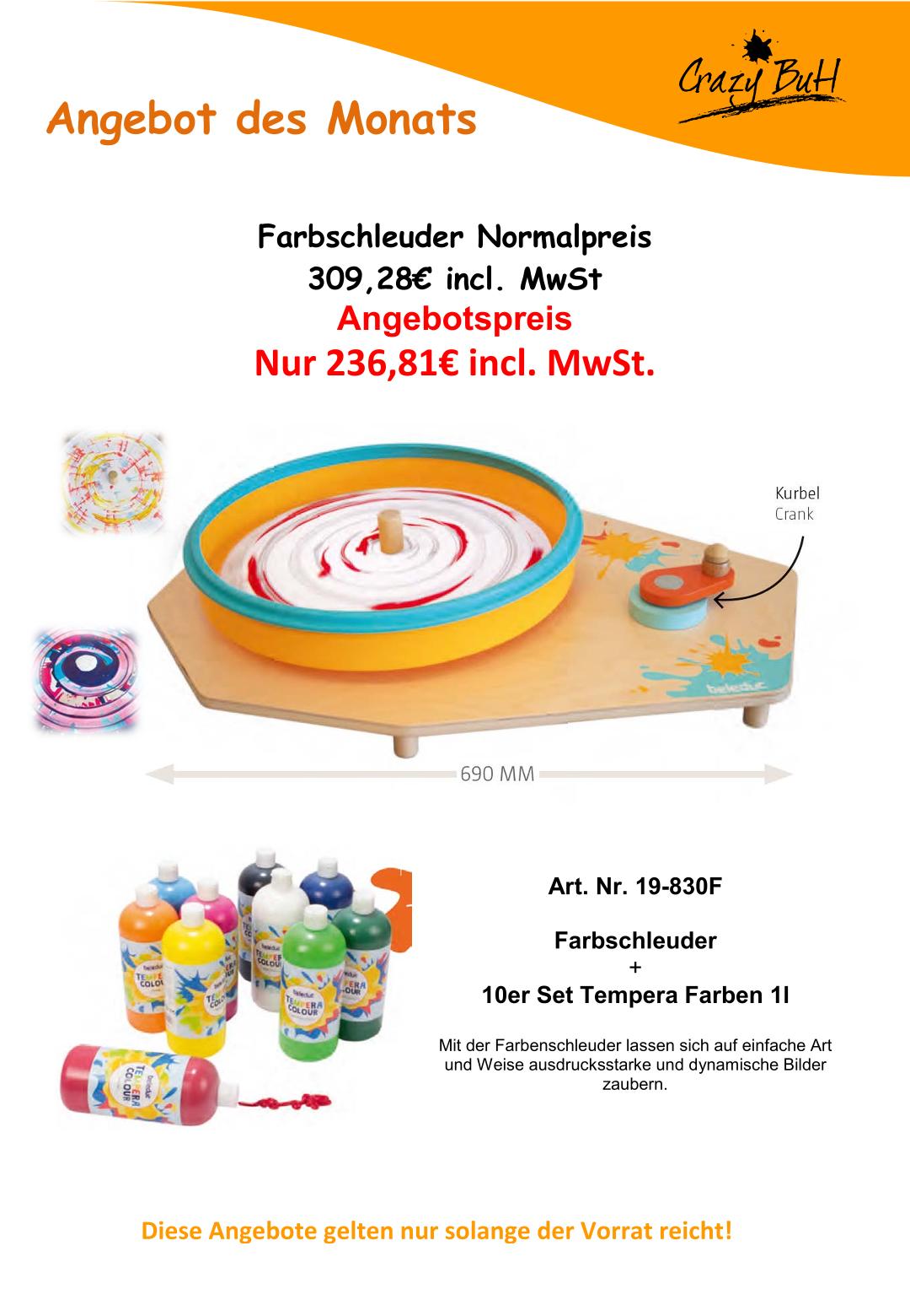 19 830F Angebot Farbschleuder Farben Brutto